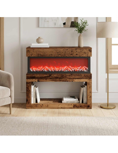 Caminetto elettrico Legno antico 102 x 30 x 94 cm