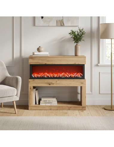 Caminetto elettrico Rovere Artigianale 102 x 30 x 94 cm