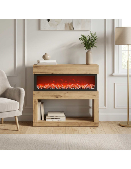 Caminetto elettrico Rovere Artigianale 102 x 30 x 94 cm