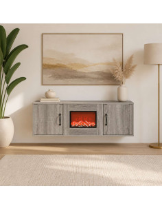 Caminetto elettrico Sonoma grigio 110 x 30 x 36,5 cm