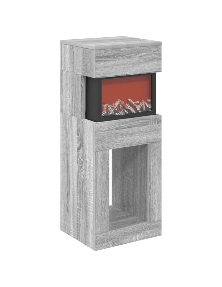 Caminetto elettrico Sonoma grigio 35 x 30 x 86 cm