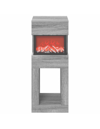 Caminetto elettrico Sonoma grigio 35 x 30 x 86 cm