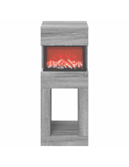 Caminetto elettrico Sonoma grigio 35 x 30 x 86 cm