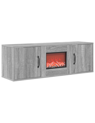 Caminetto elettrico Sonoma grigio 110 x 30 x 36,5 cm