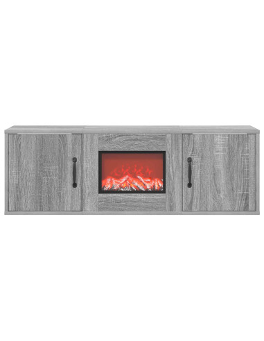 Caminetto elettrico Sonoma grigio 110 x 30 x 36,5 cm