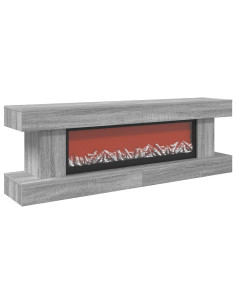 Caminetto elettrico Sonoma grigio 150 x 30 x 50 cm 2