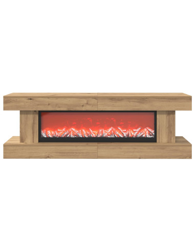 Caminetto elettrico Rovere Artigianale 150 x 30 x 50 cm