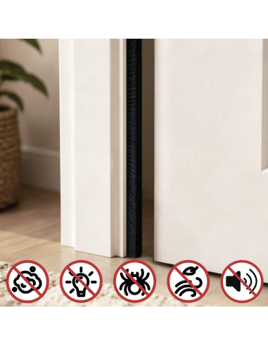 Guarnizione a spazzola autoadesiva 5 m PP Nero