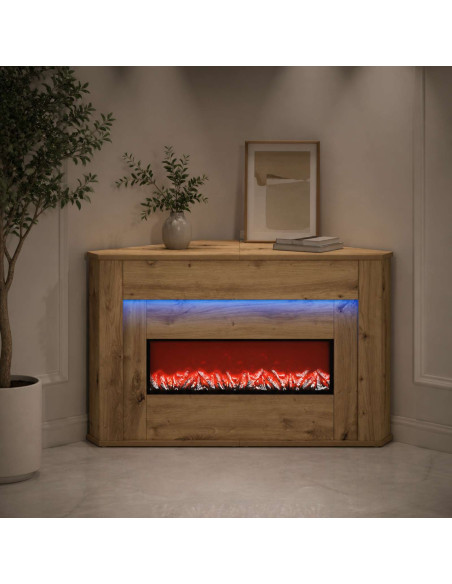 Camino con striscia LED Rovere Artigianale 95 x 42,5 x 60 cm