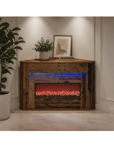 Camino con striscia LED Legno antico 95 x 42,5 x 60 cm