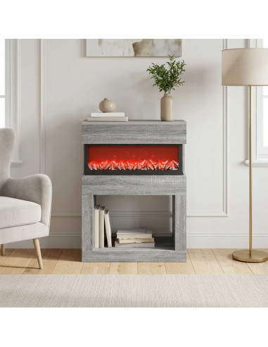 Caminetto elettrico Sonoma grigio 64 x 30 x 87 cm