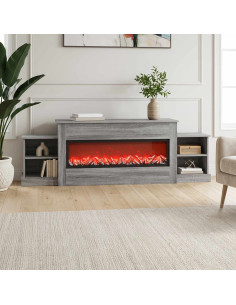 Caminetto elettrico Sonoma grigio 177 x 30 x 56,5 cm