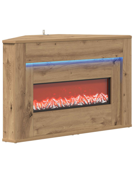 Camino con striscia LED Rovere Artigianale 95 x 42,5 x 60 cm