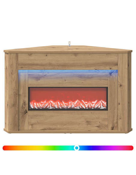 Camino con striscia LED Rovere Artigianale 95 x 42,5 x 60 cm