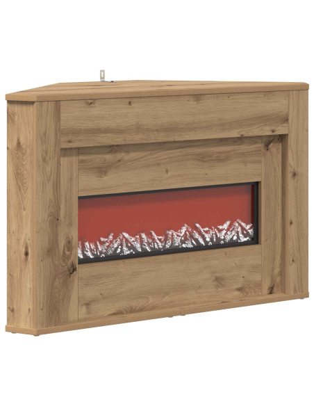 Camino con striscia LED Rovere Artigianale 95 x 42,5 x 60 cm