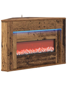 Camino con striscia LED Legno antico 95 x 42,5 x 60 cm 2