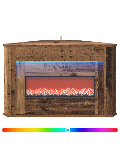Camino con striscia LED Legno antico 95 x 42,5 x 60 cm