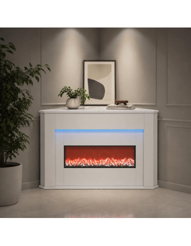 Camino con striscia LED Bianco 95 x 42,5 x 60 cm