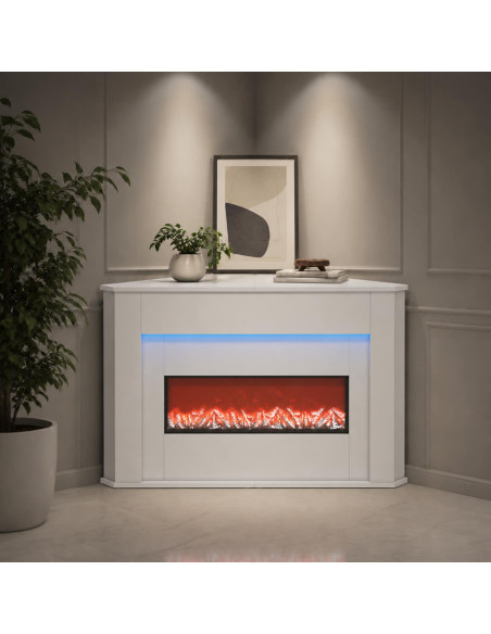 Camino con striscia LED Bianco 95 x 42,5 x 60 cm