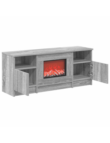 Caminetto elettrico Sonoma grigio 98 x 28,5 x 40,5 cm