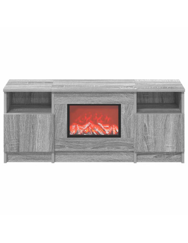 Caminetto elettrico Sonoma grigio 98 x 28,5 x 40,5 cm