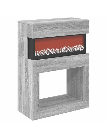 Caminetto elettrico Sonoma grigio 64 x 30 x 87 cm
