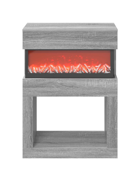 Caminetto elettrico Sonoma grigio 64 x 30 x 87 cm