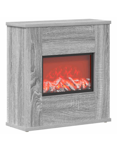 Caminetto elettrico Sonoma grigio 47 x 18 x 48 cm