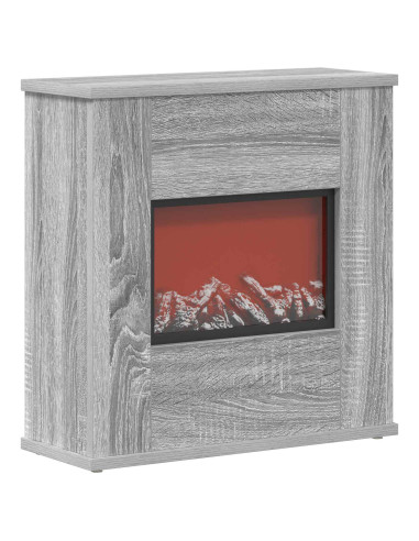 Caminetto elettrico Sonoma grigio 47 x 18 x 48 cm