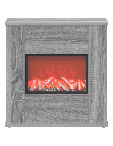 Caminetto elettrico Sonoma grigio 47 x 18 x 48 cm
