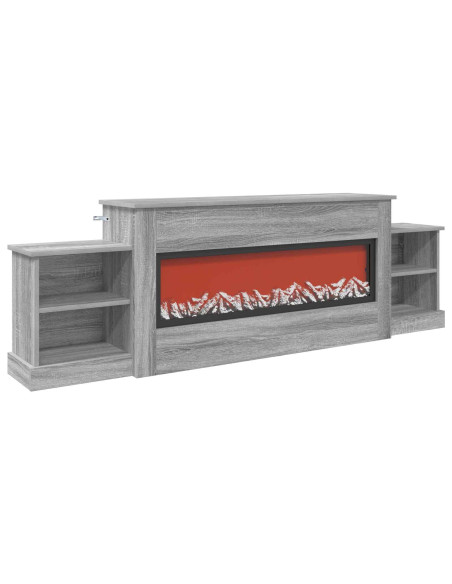 Caminetto elettrico Sonoma grigio 177 x 30 x 56,5 cm