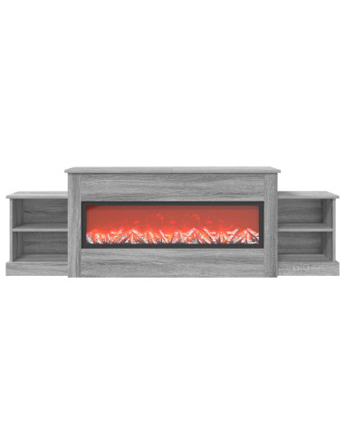 Caminetto elettrico Sonoma grigio 177 x 30 x 56,5 cm