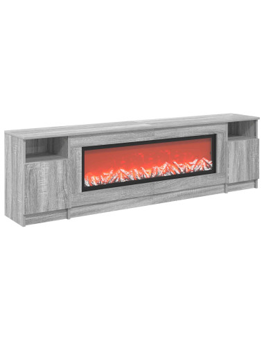 Caminetto elettrico Sonoma grigio 165 x 28,5 x 47 cm