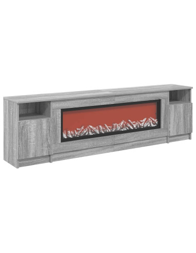 Caminetto elettrico Sonoma grigio 165 x 28,5 x 47 cm