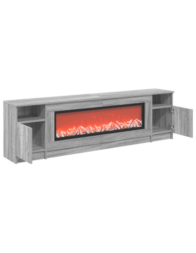 Caminetto elettrico Sonoma grigio 165 x 28,5 x 47 cm