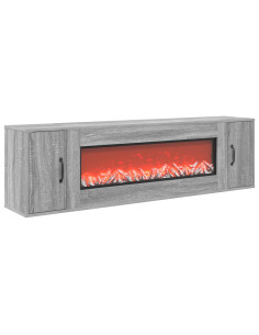 Caminetto elettrico Sonoma grigio 155 x 30 x 44 cm 2