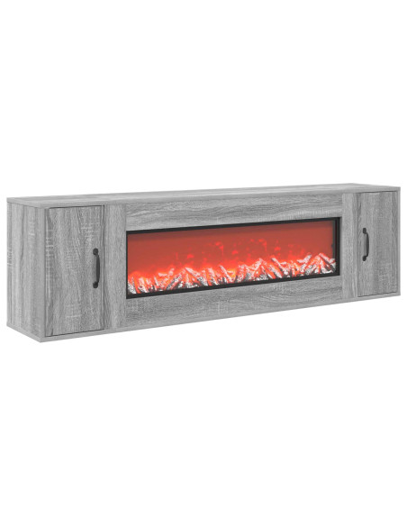 Caminetto elettrico Sonoma grigio 155 x 30 x 44 cm