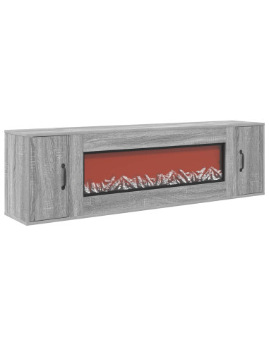 Caminetto elettrico Sonoma grigio 155 x 30 x 44 cm