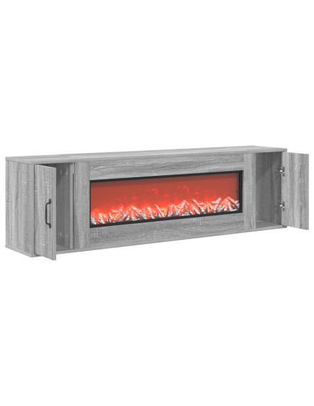 Caminetto elettrico Sonoma grigio 155 x 30 x 44 cm