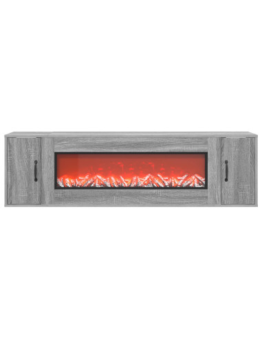 Caminetto elettrico Sonoma grigio 155 x 30 x 44 cm