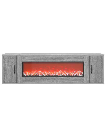 Caminetto elettrico Sonoma grigio 155 x 30 x 44 cm