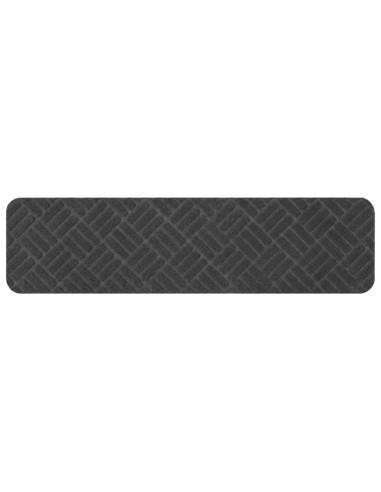 Tappeti per scale 15 pz 76 x 20 cm Grigio Scuro Poliestere