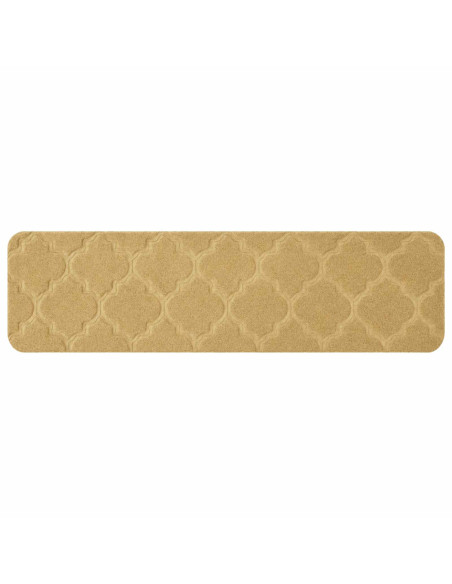 Tappeti per scale 15 pz 76 x 20 cm Beige Poliestere