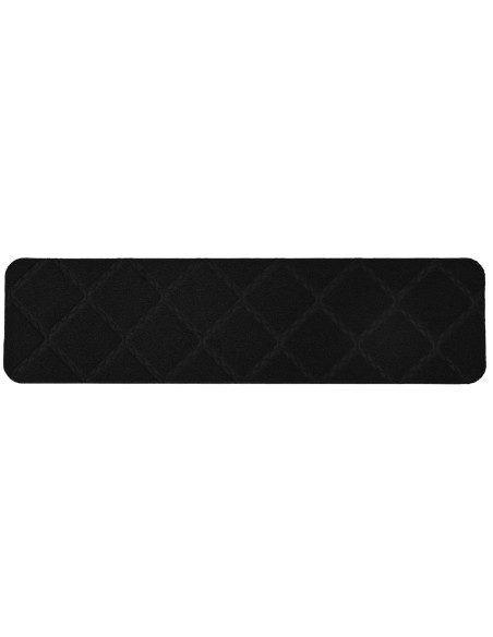 Tappeti per scale 15 pz 76 x 20 cm Nero Poliestere Rettangolare