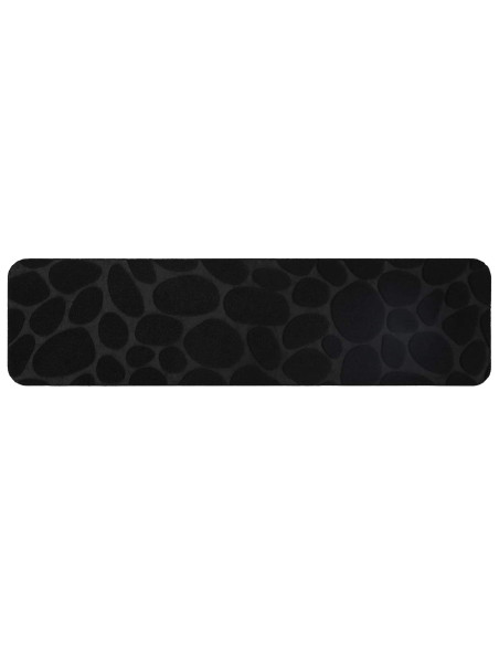 Tappeti per scale 15 pz 76 x 20 cm Nero Poliestere Rettangolare