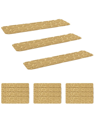 Tappeti per scale 15 pz 76 x 20 cm Beige Poliestere
