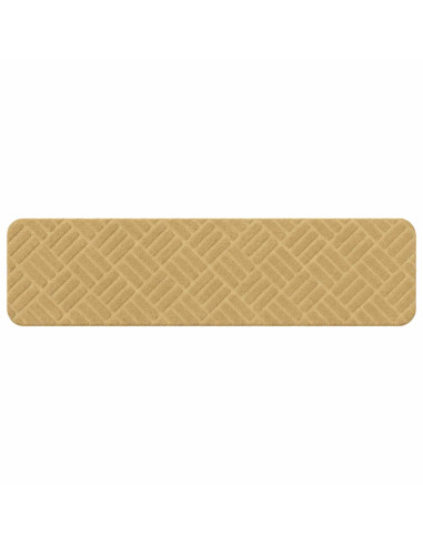 Tappeti per scale 15 pz 76 x 20 cm Beige Poliestere