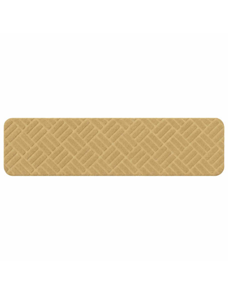 Tappeti per scale 15 pz 76 x 20 cm Beige Poliestere