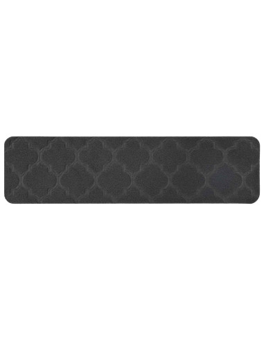 Tappeti per scale 15 pz 76 x 20 cm Grigio Scuro Poliestere
