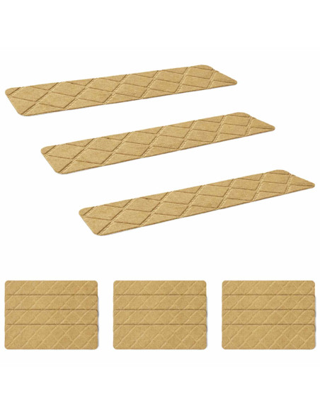 Tappeti per scale 15 pz 76 x 20 cm Beige Poliestere
